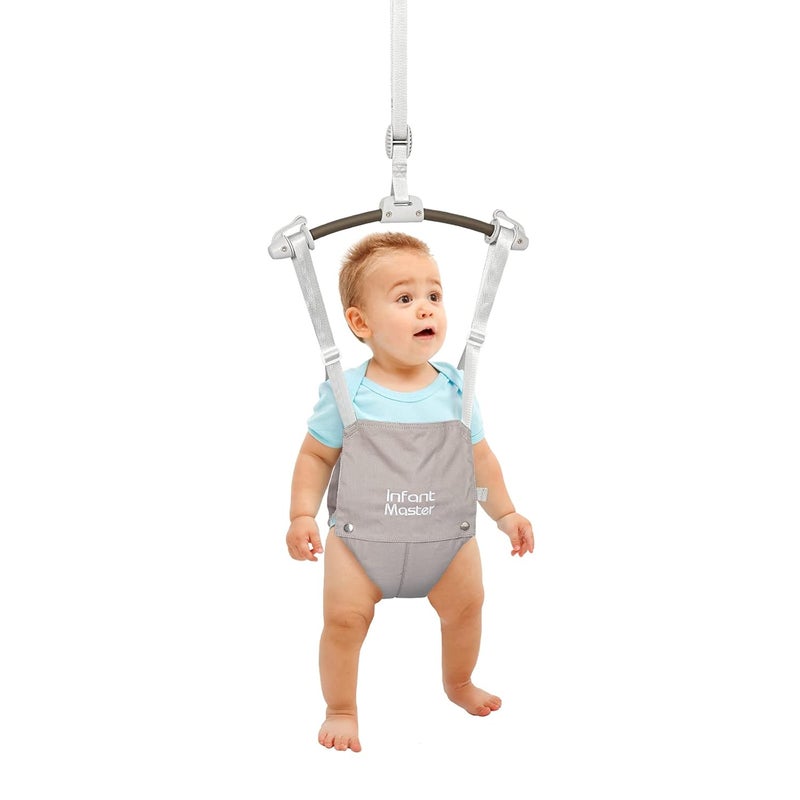 Infant Master Baby Doorway Jumpers, Sturdy Johnny Jumper w/Adjustable 10.8"-23.6" inches Strap, Soft Baby Johnny Bouncer w/Seat Bag, Ideal Gift for Infant, Portable and Easy to Use, Grey - Image 1